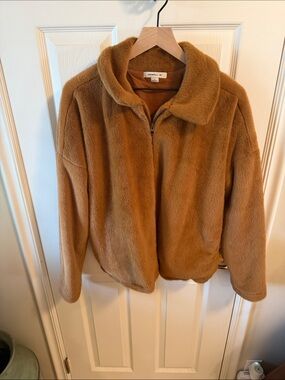 O'Neill Tan Faux Fur Zip Jacket